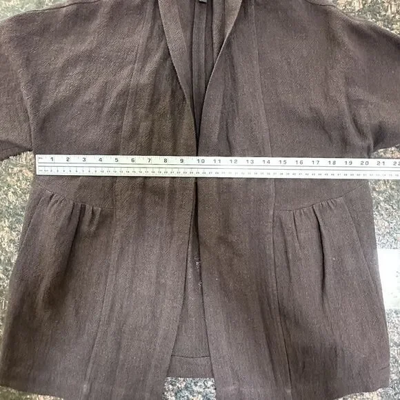 Eileen Fisher Open Cardigan Sweater Brown Linen Blend Womens Small‎ Petite PS - Picture 14 of 16